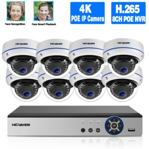 CCTV POE Camera Security System Kit 4k 16ch NVR Kit 5MP Outdoor Waterproof Dome IP Video Surveillance Camera System Set POE 8MP