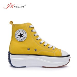 Canvas Shoes Women Fashion Trainers Women High Top Sneaker Lady Autumn Female Footwear Breathable Sneakers Platform Shoes