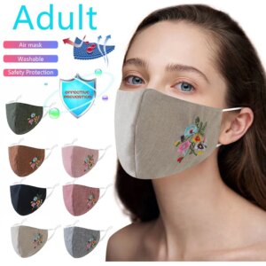 Flower Face Mask Printed Masks Cotton Fabric Adult Protective Pm 2.5 Dust Mouth Cover Washable Reusable Mouth Mask Mouth-muffle