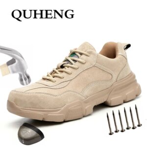 LEOSOXS Outdoor Men and Women Safety Boots Men Breathable Shoes Steel Toe Anti-smashing Safety All Season Work Shoes Big Size 48