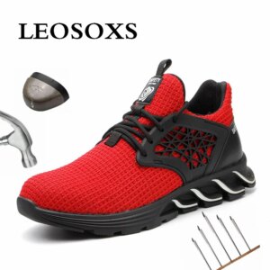 Leoxose 2020 Men's Outdoor Mesh Light Breathable Safety Sneakers Grid Breathable Puncture-Proof Boots Work Shoes Free Shipping