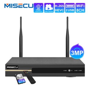 MISECU 8CH H.265 3MP Wireless NVR Recorder Wifi CCTV Camera System P2P ONVIF IP Camera HDMI Network 3MP Video Recorder NVR