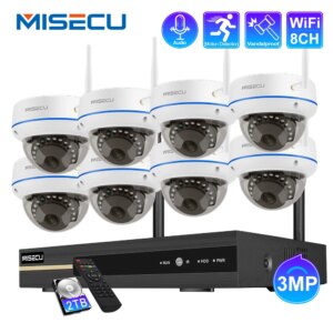 MISECU Wireless CCTV System 3MP NVR Indoor Vandalproof Wifi Camera Audio Record IR-CUT CCTV Camera IP Security Surveillance Kit