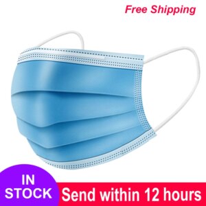 Mask Disposable Non Wove 3 Layer Ply Filter Mask Mouth Face Mask Breathable Earloops Masks mascherine mascarilla