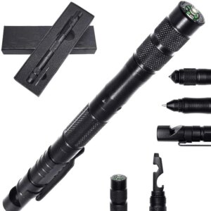 Multi-Function Military Self Defense Weapons Tactical Pen Emergency Window Breaker Escape Survival Waterproof.Compass,Whistle