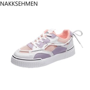 NAKKESHMEN-Breathable Basic White Shoes Female 2020 Summer New Breathable Students Running Shoes Women Wild Mesh Shoes