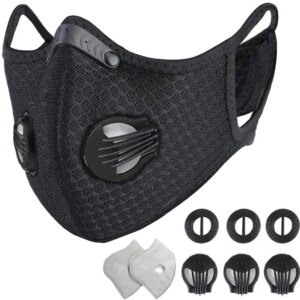 PM2.5 Valve Mask With 2 Filters 3 Exhaust Valves Half Face Reusable Mask Washable Couth Caps Sport Mouth Mask mondkapjes