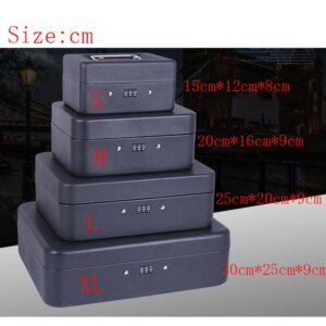 Portable Security Safe Box Money Jewelry Storage Collection Box Home School Office Compartment Tray Password Lock Box L 4 Colors