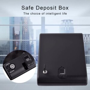 Portable gun safes Fingerprint Safe Box Fingerprint Sensor secret Box Security Keybox Strongbox for Valuables Jewelry Cash safe