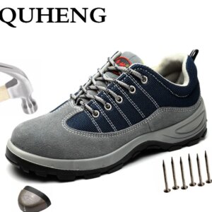 QUHENG 2020 Work Safety Boot For Men Static Anti-Smashing Steel Toe Indestructible Outdoor Protective Shoes Free Shipping