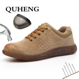 QUHENG Plus Size Men's Winter Steel Toe Cap Protective Work Shoes Puncture-Proof New Design Non-Slip Anti-Static Dropshipping