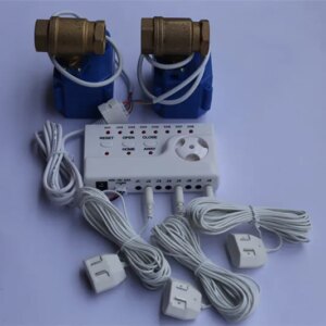 Russia Ukrain House Water Leaking Detection System with Shut Off Valve DN20*2pcs and 3pcs Water Sensor Cable
