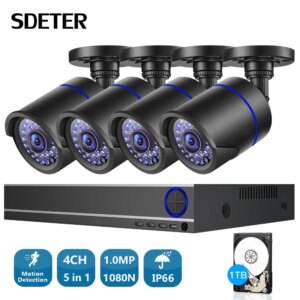 SDETER 4CH 8CH 1080N Camera Kits CCTV Security Camera System IP Camera Outdoor Night Vision Surveillance Camera System Kit NVR