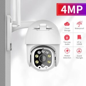 SDETER 4MP PTZ IP Camera Outdoor WIFI Speed Dome Wireless CCTV Security Camera Pan Tilt 4X Zoom Surveillance Siren Alarm Camera