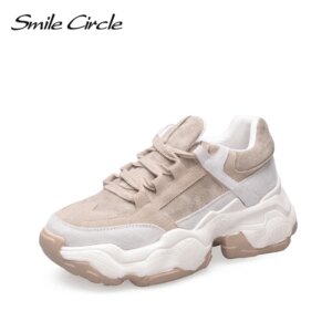 Smile Circle Women Sneakers Breathable Shoes 2019 spring new Flat Platform shoes girl Thick bottom Outdoor Ladies shoes