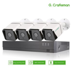 XM Face Detection 4CH 5MP POE IP Camera System Kits Audio Waterproof CCTV Security Video Surveillance H.265+ XMEye G.Craftsman