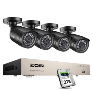 ZOSI Home Security System H.265+ 8CH 5MP Lite DVR 4/8pcs 2.0MP 1080p Night Vision Outdoor Surveillance Waterproof Camera Kits
