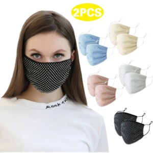 mask Fabric Halloween Reusable Respirators Mask Thin Adult Women Flash Adjustable Washable Safet Protect Anti-Fog Haze Face