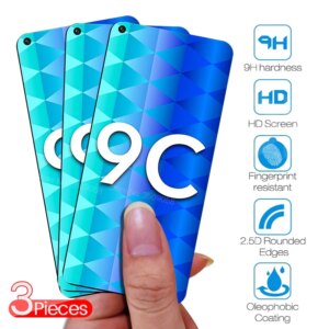 1 2 3 Pcs honor 9 c glass protective glass for huawei honor 9c glasses screen protector honor9c onor c9 aka-l29 steklo 6.39''