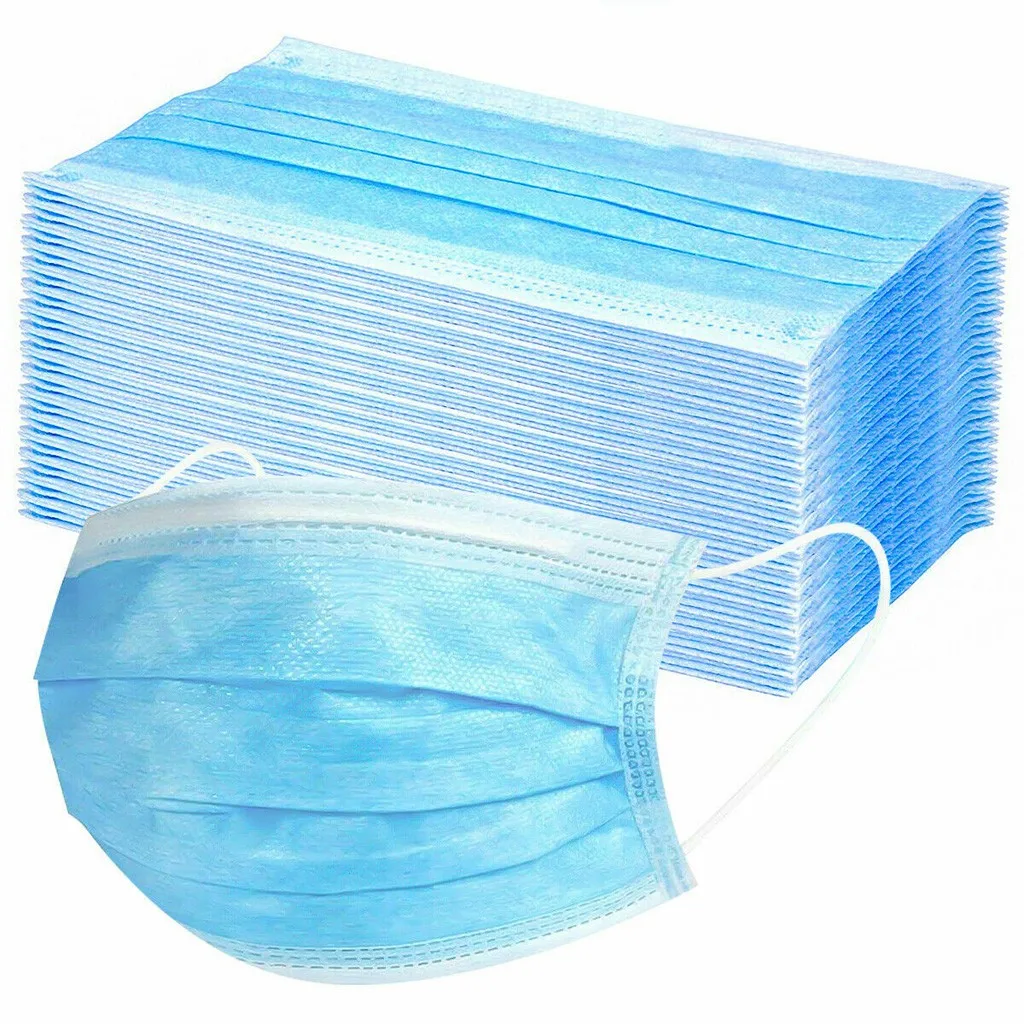 10/200PC Disposable Face Mask Industrial 3Ply Ear Loop