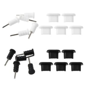 10 Sets Charging Port Micro USB Plug Protection 3.5mm Earphone Jacksets Dustproof SIM Card Removal Tool for Android Smart Phone