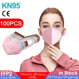 100Pcs Face Mask KN 95 Certified Disposable Adult FFP2 Reutilizable Mascherine KN95 Mascarillas Mask KN95 Mouth Protective Masks