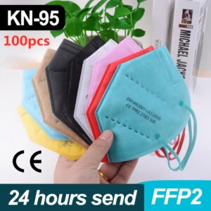 100pcs FFP2 Mask kn95 mascarillas colores Protective Face Masks 5Layers Anti dust maske ffp2mask Mascarillas ffp2reutilizable CE