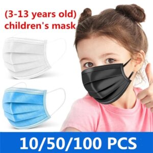 10Pcs/50Pcs/100Pcs Kids Disposable Mask 3 Layer Child Filter Hygiene Thicken Children's Face Mouth Mask Earloop Fast Delievry