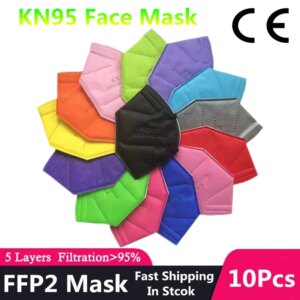 10Pcs FFP2 Face Mask KN95 Facial Masks PM2.5 Filter 5-layers Mascarilla Mouth CE Mask KN95 Anti dust mask mascarillas FaceMask