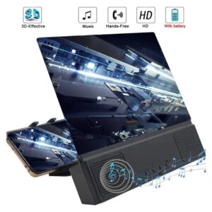 12 inch Universal 3D Mobile Phone Screen Magnifier Bluetooth Stereo Speaker HD Video Amplifier Smartphone Stand Hoder