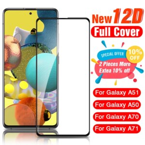 12D Full Cover Tempered Glass For Samsung Galaxy A51 A50 A70 A71 A80 A90 Screen Protector For Samsung A10 A20 A30 A40 A60 Glass