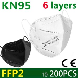 2-200 FFP2 Mask Protective KN95 Dust Face Mask Filter 6-Layer Mouth Masks Cover Reusable Respirator Dust Maske Fast shiping