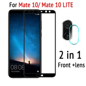 2 in 1 Mate10Lite Protective Glass for Huawei Mate 10 Lite Tempered Glas on Mate10 Lite Screen Protector Mate10lite 10lite light