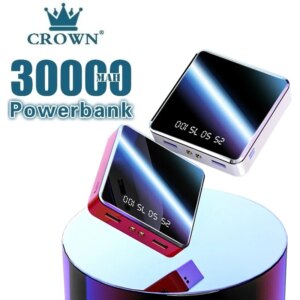20000mAh Power Bank Protable Outdoor Travel Charger LCD Digital Display LED Lighting Powerbank Phone External Battery Pack