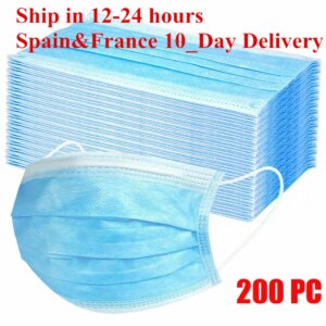200pcs lot Disposable Face Mascarillas Anti-Dust Face Surgical Filter Earloop Activated Carbon Blue Non-woven Medical Dental Use