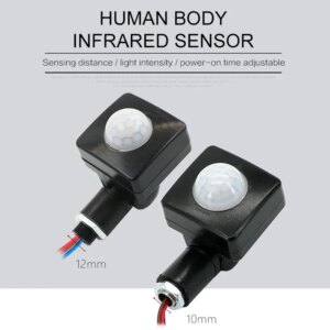 220V Mini Human Body Infrared Sensor Ultra-thin Infrared Body Sensor Switch LED Flood Light PIR Motion Sensor Adjustable 1PC