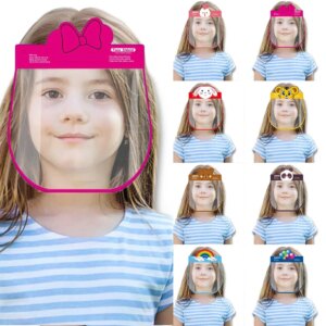 23Color Choice 5 PCS Kids Children Face Mask Cartoon Printing PET Visilbe Plastic Face Shield