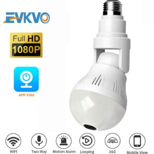 2MP Wifi Panorama Camera Security Lamp Panoramic Bulb CCTV Video Wireless IP Camera Surveillance Fisheye HD Night Vision Camera