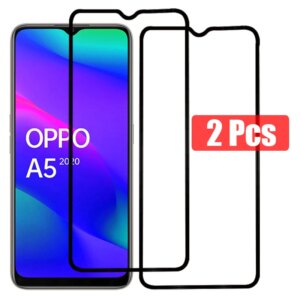 3 Pcs Protective Glass For OPPO A9 2020 Tempered Glass For OPPO A5 2020 Screen Protector OPPOA5 OPPOA9 Black Front Film 6.5 inch