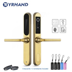 304 Stainless steel Electronic Sliding Door Lock Fingerprint Aluminum Door Lock Digital Smart Door Lock