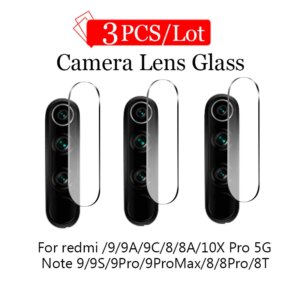 3Pcs Camera Lens Tempered Glass for Xiaomi Redmi Note 8T 8 9 Pro Max 9S Screen Protector Glass on Redmi 8A 9a 9c 9 8 A Film Case