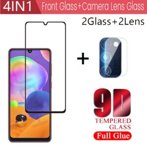 4 IN 1 Full Gule Screen Protector Tempered Glass For Samsung Galaxy A31 A42 protective Glass For Samsung A41 Film