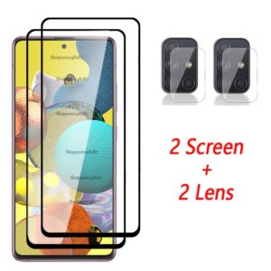 4 In 1 Camera Glass for Samsung Galaxy A51 5G Screen Protector Tempered Glass Samsun A71 A 71 51 A515F A715F Protective Film