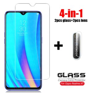 4-in-1 Glass on Realme XT Tempered Glass Oppo Realme X2 X3 X7 X50 5 6 7 Pro 5i 6i 7i Camera Lens Screen Protector Film Realme XT