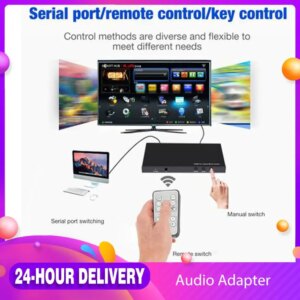 4x1 Quad Video Switcher Multi-Viewer Video Mixer HDMI Switch with Remote Control 4 In 1 Out Processor with 5 Display Modes