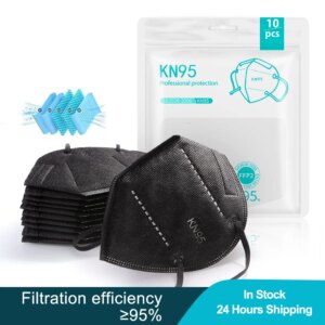 5-100pcs Black FFP2 Mask Protective KN95 Dust Face Mask Filter 5-Layer Mouth Masks Cover Reusable Dust Maske Breathable FFP2mask