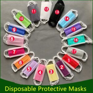 50/100PCS Disposable Protective Mask 3 Layers Dustproof Facial Protective Cover Masks Maldehyde Prevent Anti-pollution face Mask