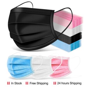 50/100Pcs Face Masks 3 Layer Ply Disposable Nonwove Mouth Masks Anti Dust filter safe Breathable Protective mask Mascarillas
