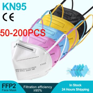 50-200PCS fp2 KN95 Mascarillas FFP2 reutilizable 5 ply Filter Protective 95% PM2.5 Anti-droplets Face Masks Colored ffp2mask ce