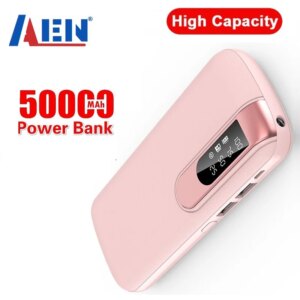 50000 mAh Power Bank Portable Phone Charger Large Capacity Powerbank Outdoor Travel LCD Digital Display LED Lighting Poverbank